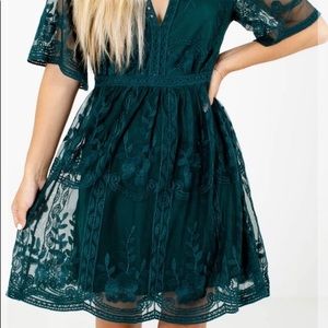COPY - Bella Ella boutique mini lace dress in dar…